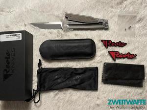 Reate EXO Drop Point Messer, green micarta